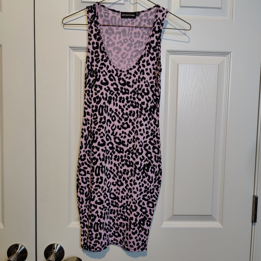 PLT pink leopard print minidress
